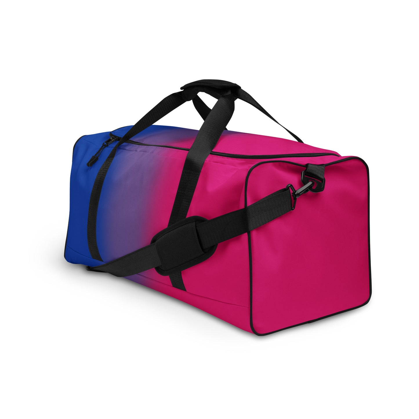 Bisexual Bi Pride Weekender Duffle Bag in Ombre all-over-print-duffle-bag-white-left-front-642cd7fbabdf3