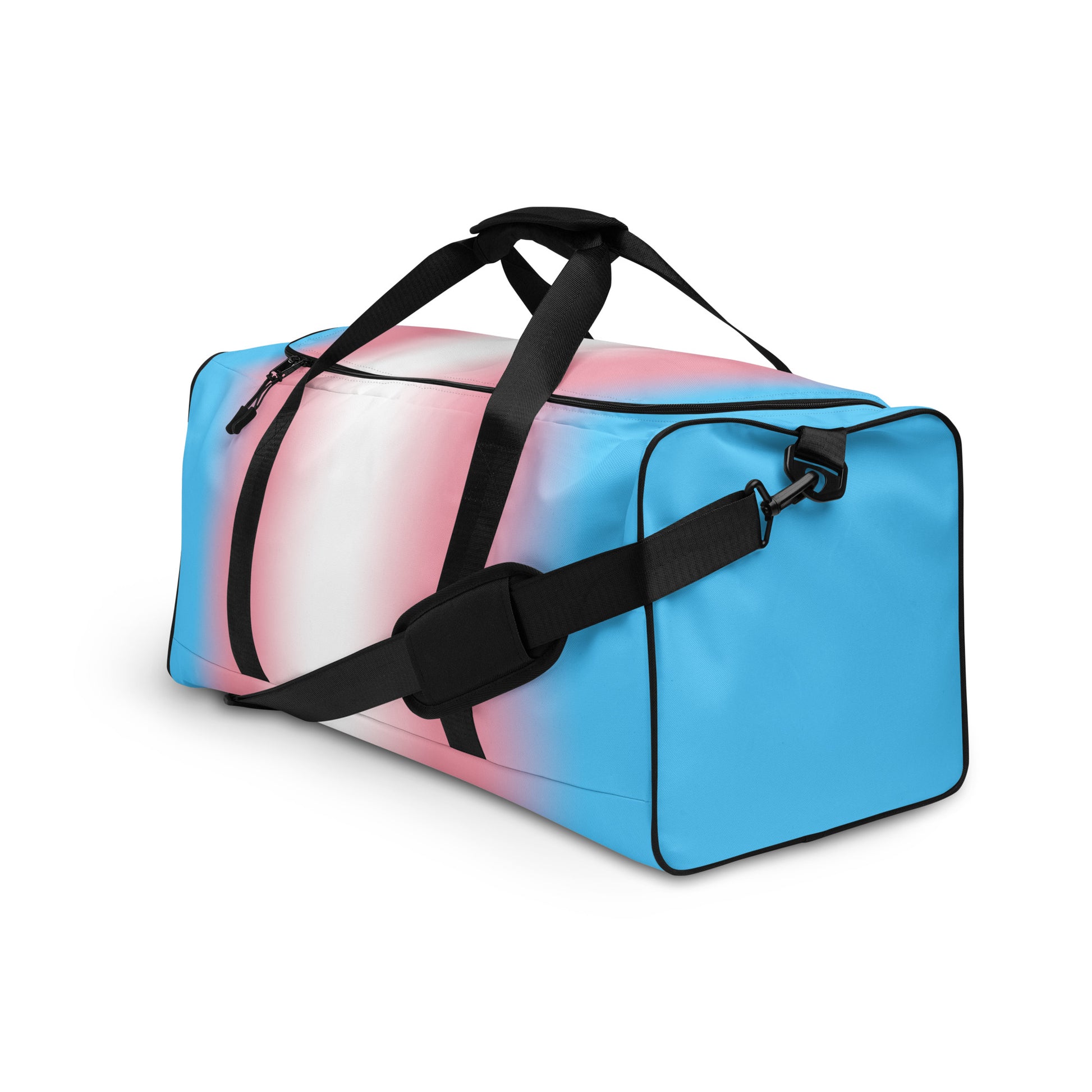 Transgender Trans Pride Weekender Duffel Bag - Ombre all-over-print-duffle-bag-white-left-front-642cd82ba5296