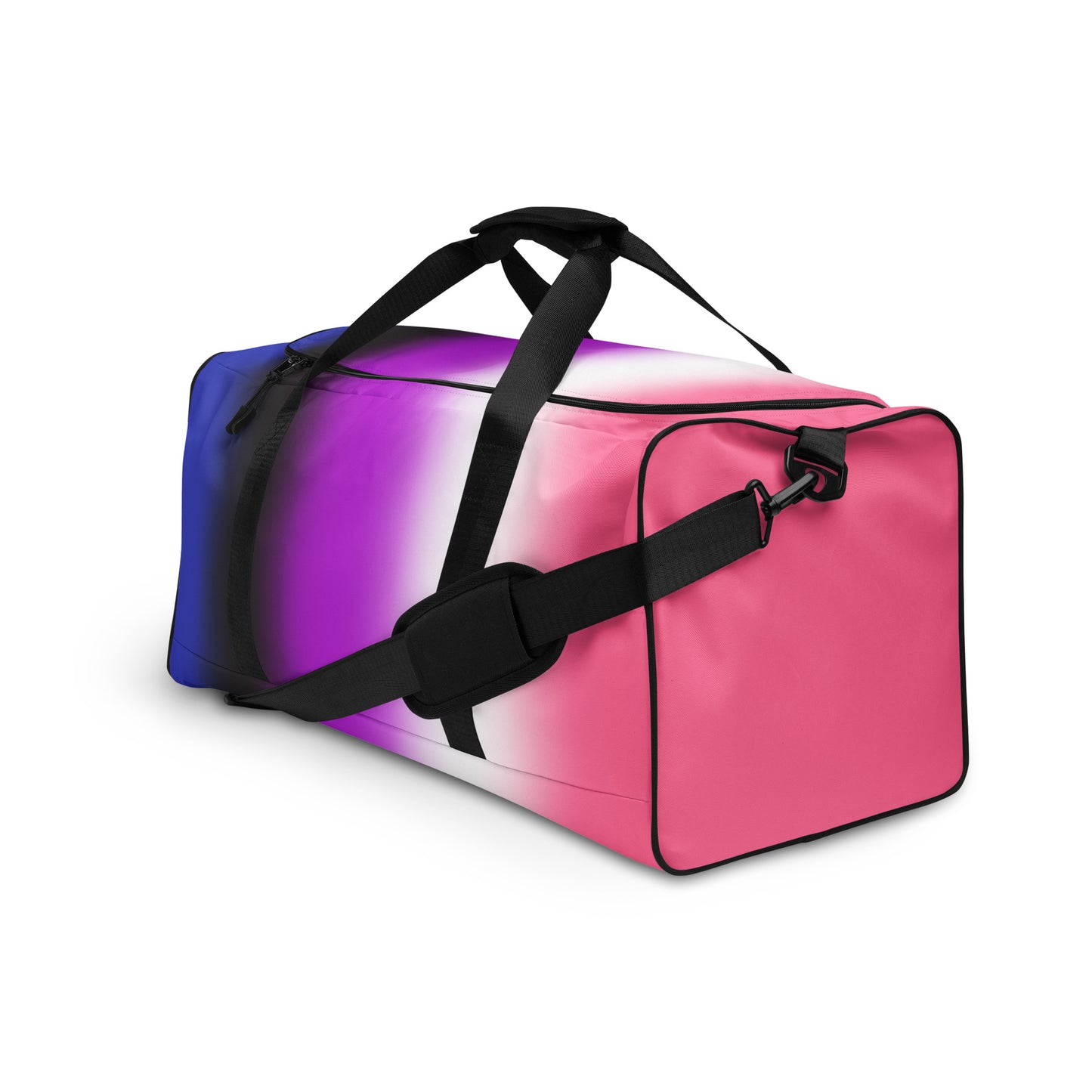 Genderfluid Pride Weekender Duffel Bag - Ombre all-over-print-duffle-bag-white-left-front-642cd9522c2d9