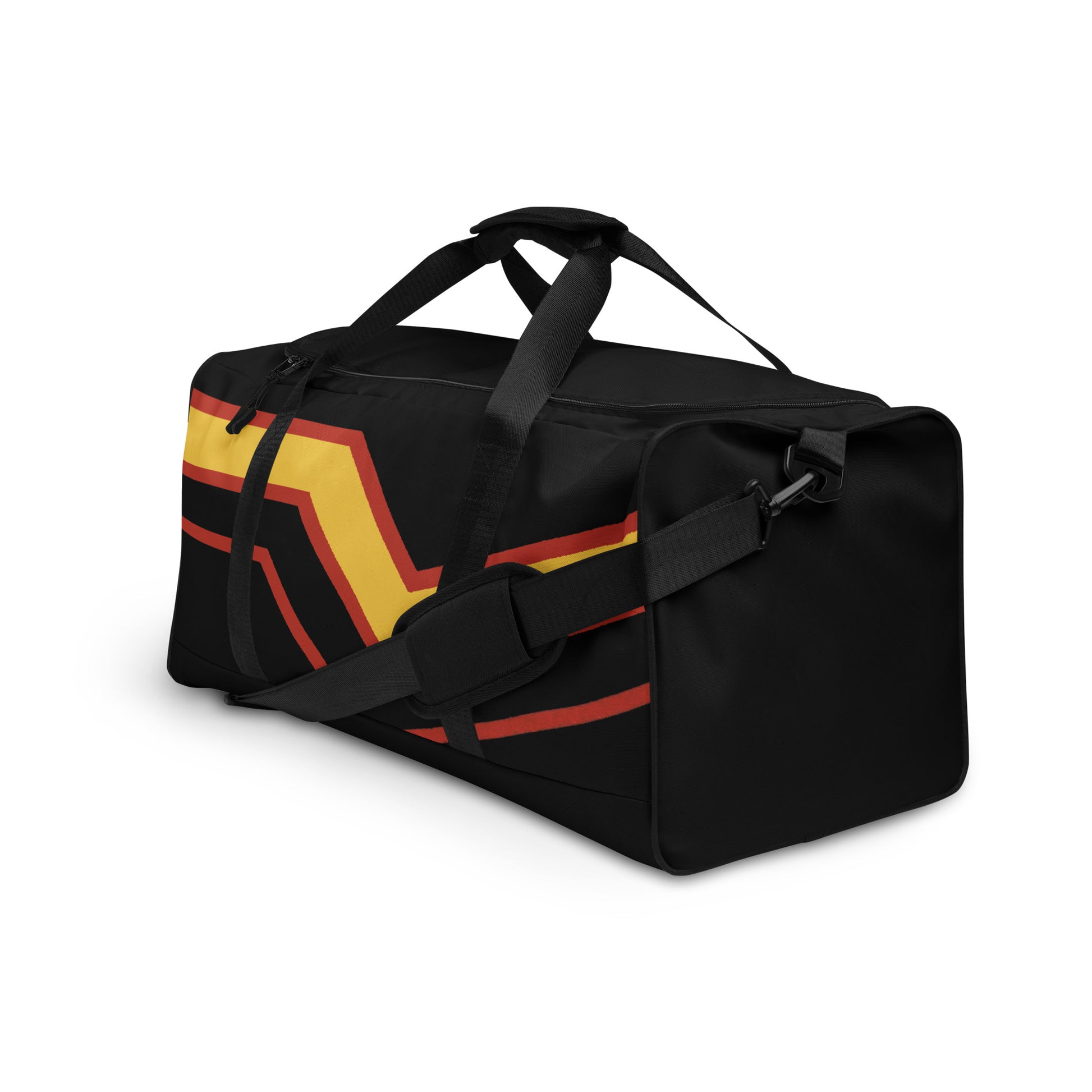 Rubber Latex Pride Flag Weekender Duffel Bag all-over-print-duffle-bag-white-left-front-642d8c9682940