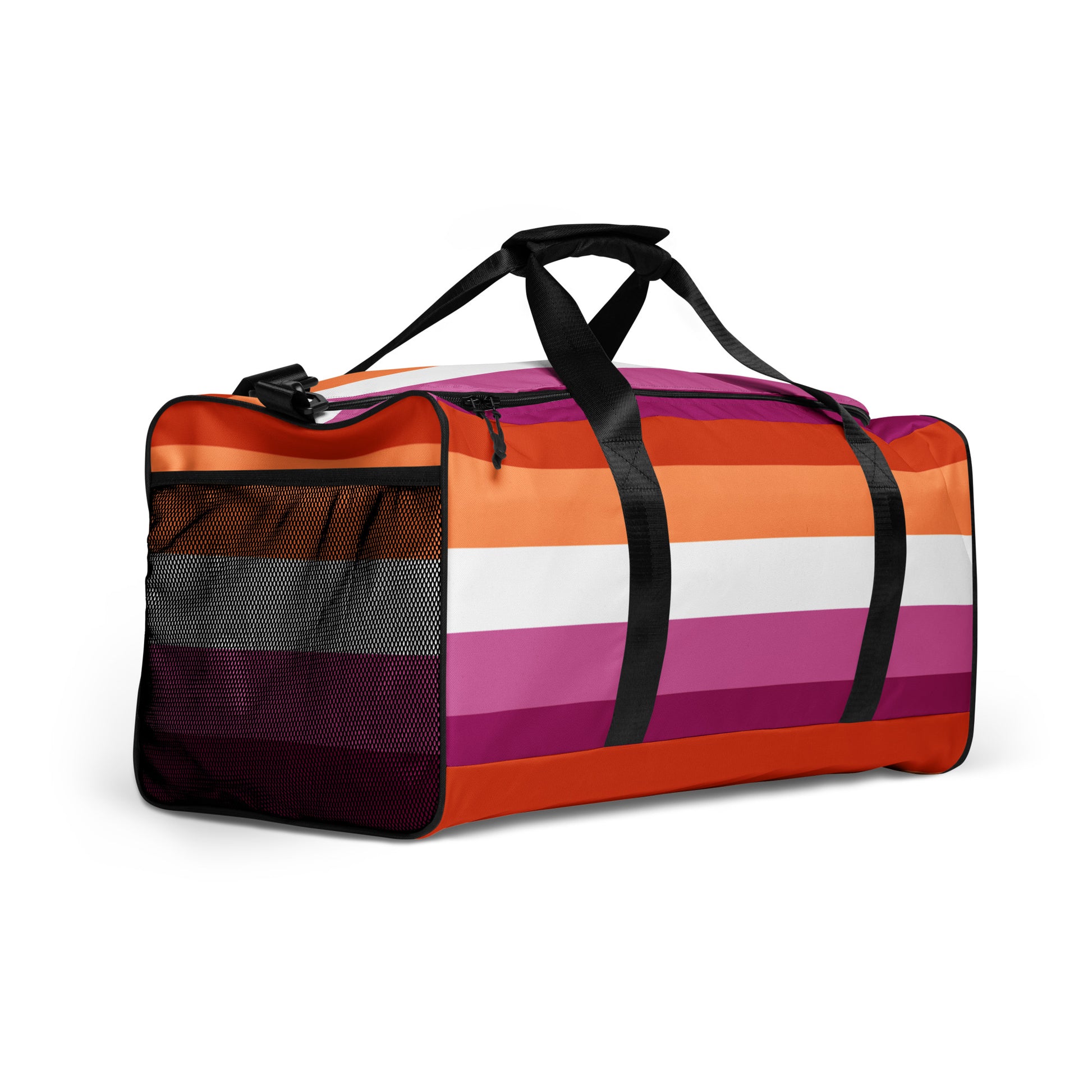 Lesbian Pride Flag Weekender Duffel Bag all-over-print-duffle-bag-white-right-front-637072df75832