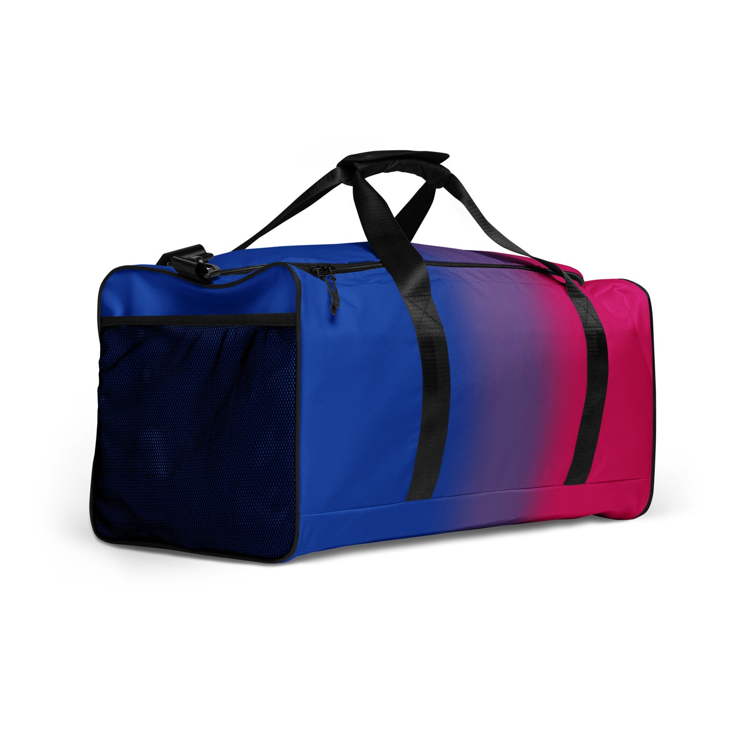 Bisexual Bi Pride Weekender Duffle Bag in Ombre all-over-print-duffle-bag-white-right-front-642cd7fbabcf8