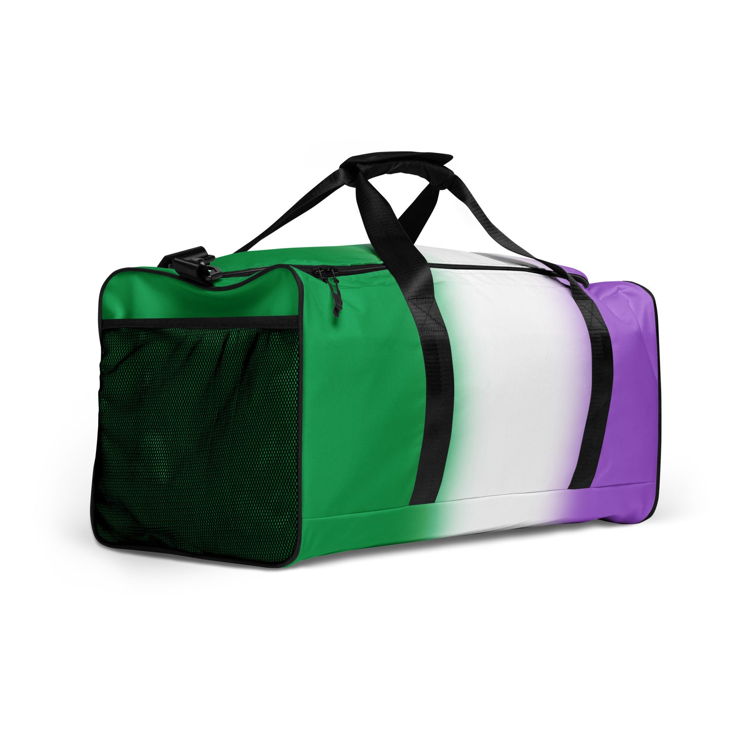 Genderqueer Pride Weekender Duffel Bag - Ombre all-over-print-duffle-bag-white-right-front-642cd9822085a