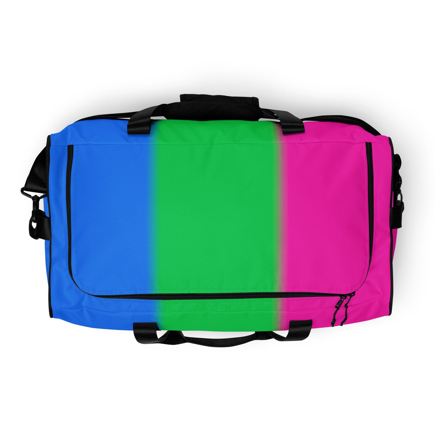 Polysexual Poly Pride Weekender Duffel Bag - Ombre all-over-print-duffle-bag-white-top-642cd9b6e2af5