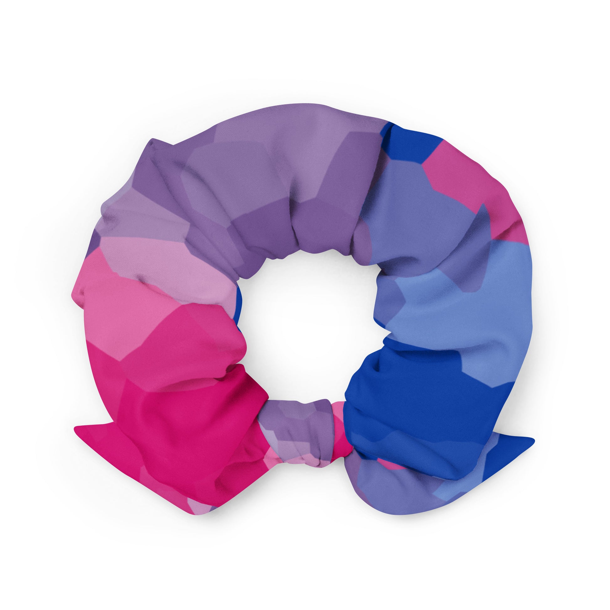 Bisexual Bi Pride Scrunchie all-over-print-recycled-scrunchie-white-back-638d2a2f9b0b2