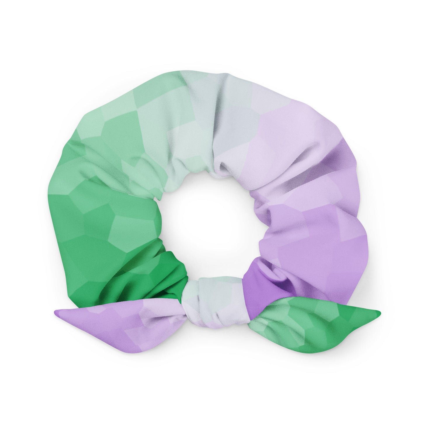 Genderqueer Pride Hair Scrunchie Genderqueer all-over-print-recycled-scrunchie-white-front-638d29c154e1e