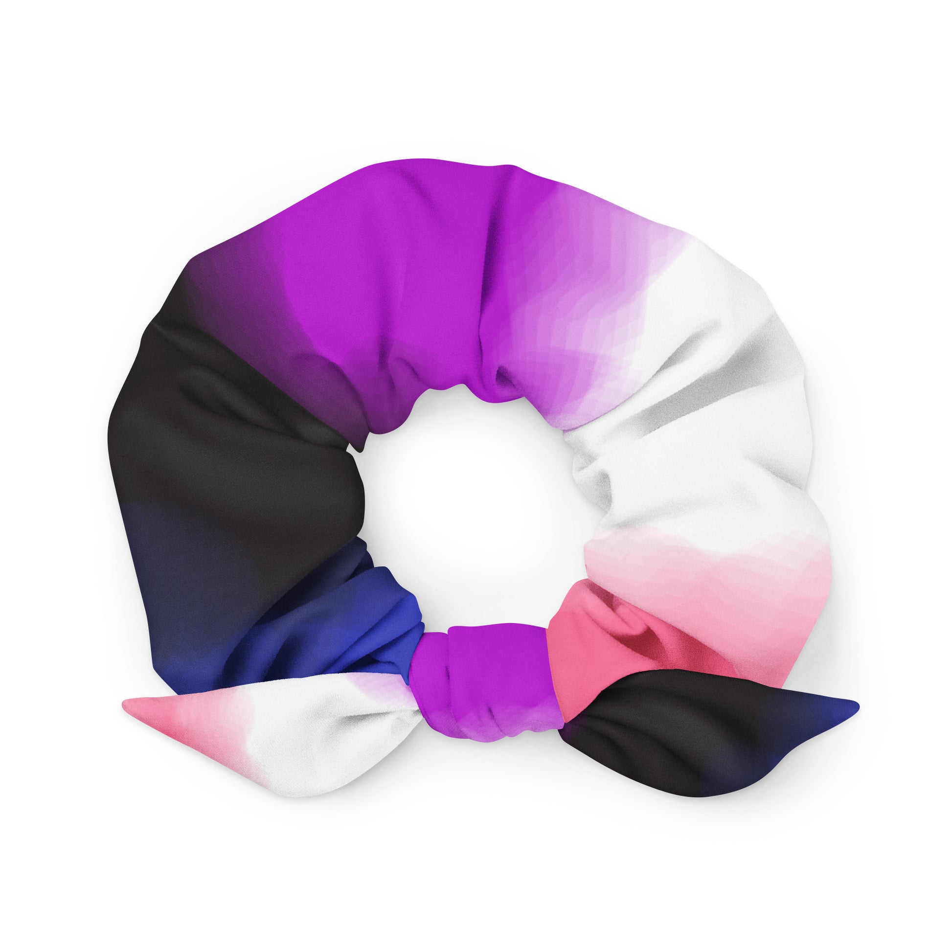 Genderfluid Pride Hair Scrunchie Genderfluid all-over-print-recycled-scrunchie-white-front-638d29f36171e