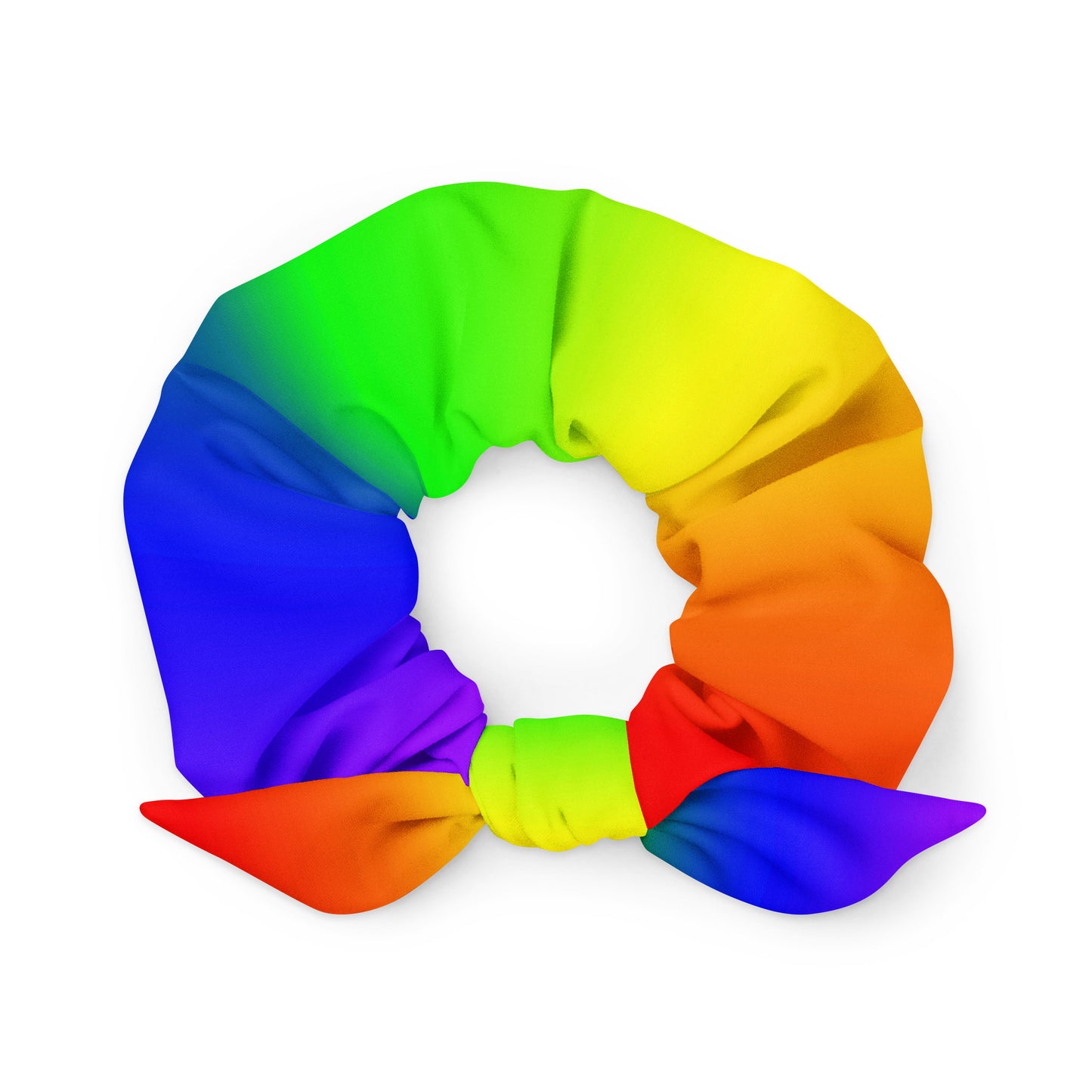 LGBTQ Pride Recycled Hair Scrunchie in Ombre Pride all-over-print-recycled-scrunchie-white-front-638d2ad75b2ae