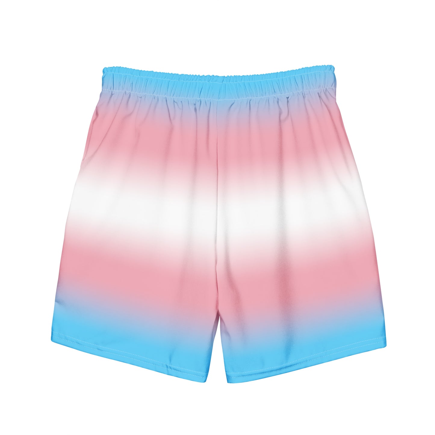 Transgender Trans Pride Men's Style Swim Trunks Bathing Suit - Ombre all-over-print-recycled-swim-trunks-white-back-643d7c312cb7f