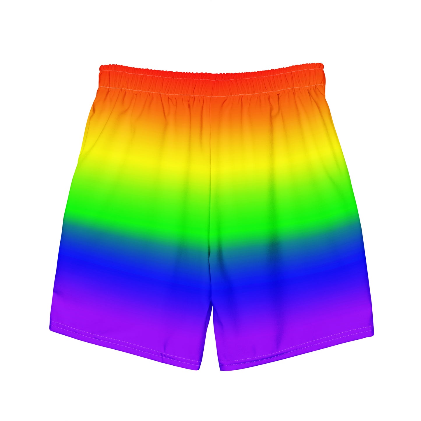 LGBTQ Pride Men's Style Swim Trunks Swimsuit - Ombre all-over-print-recycled-swim-trunks-white-back-643d7c8f1f431