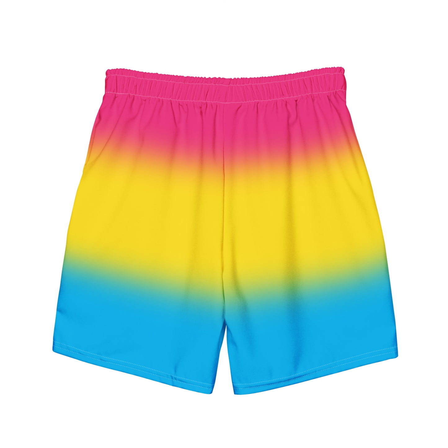 Pansexual Pan Pride Men's Style Swim Trunks - Ombre all-over-print-recycled-swim-trunks-white-back-643d7d57a9734