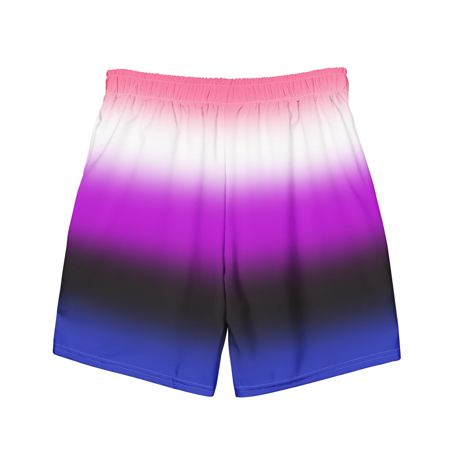 Genderfluid Pride Men's Style Swim Trunks - Ombre all-over-print-recycled-swim-trunks-white-back-643d7e8f6cb10