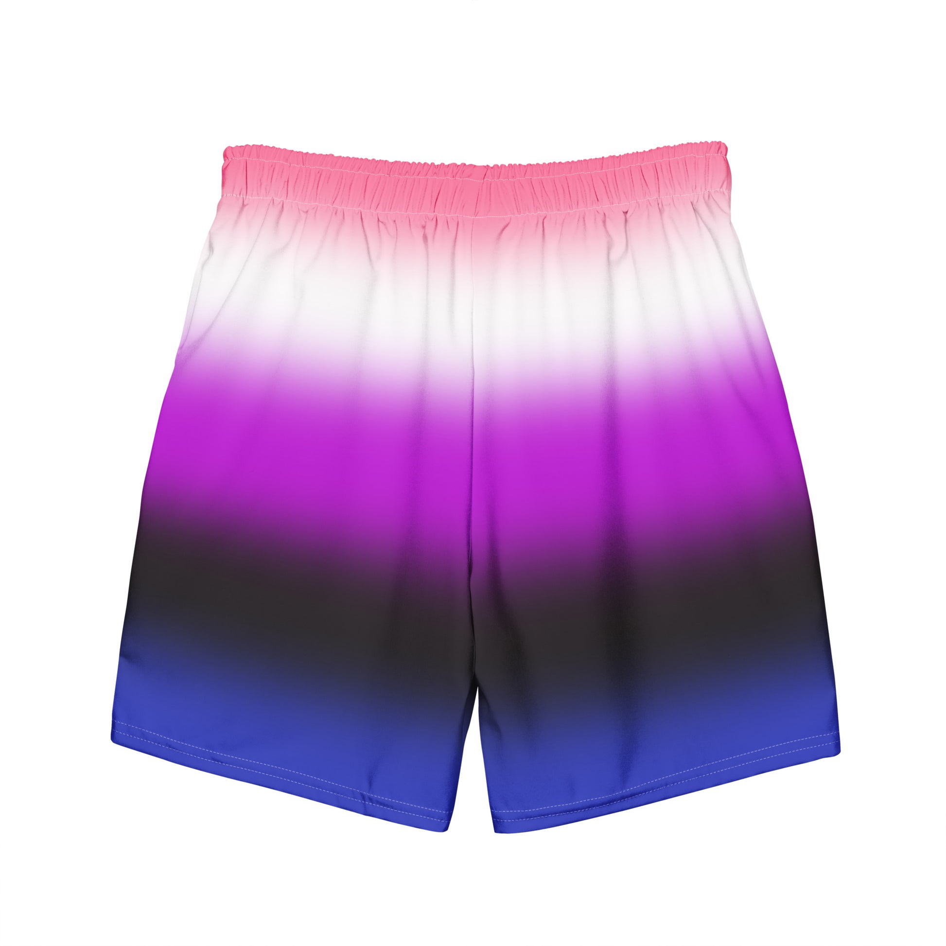 Genderfluid Pride Men's Style Swim Trunks - Ombre all-over-print-recycled-swim-trunks-white-back-643d7e8f6cb10