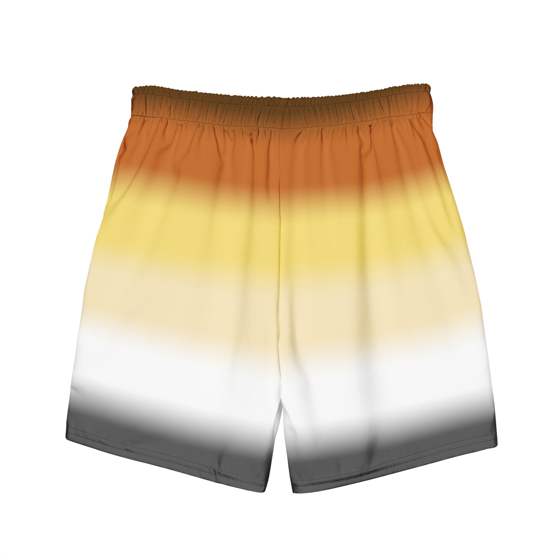 Gay Bear Pride Men's Swim Trunks - Ombre all-over-print-recycled-swim-trunks-white-back-643d7fe669ab2