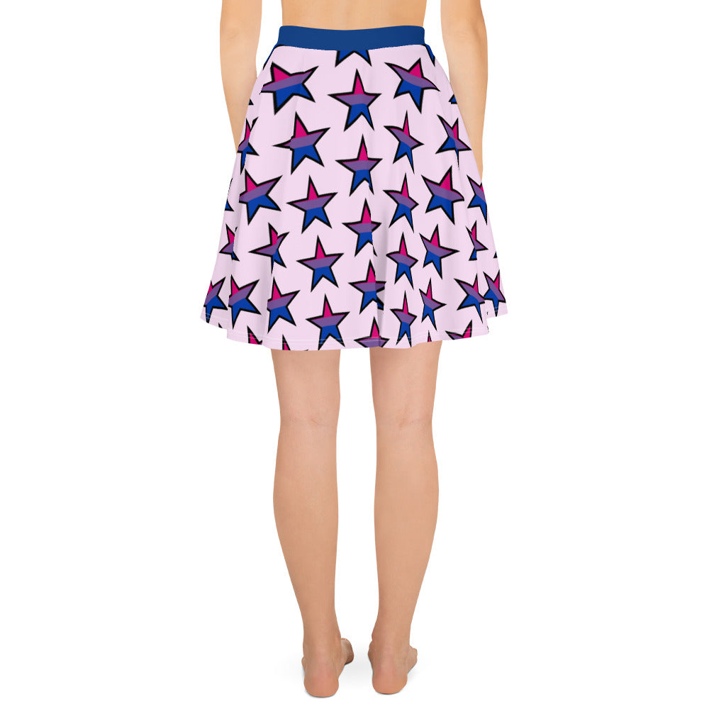 Bisexual Bi Pride Skater Skirt Star all-over-print-skater-skirt-white-back-64419f49e8e39