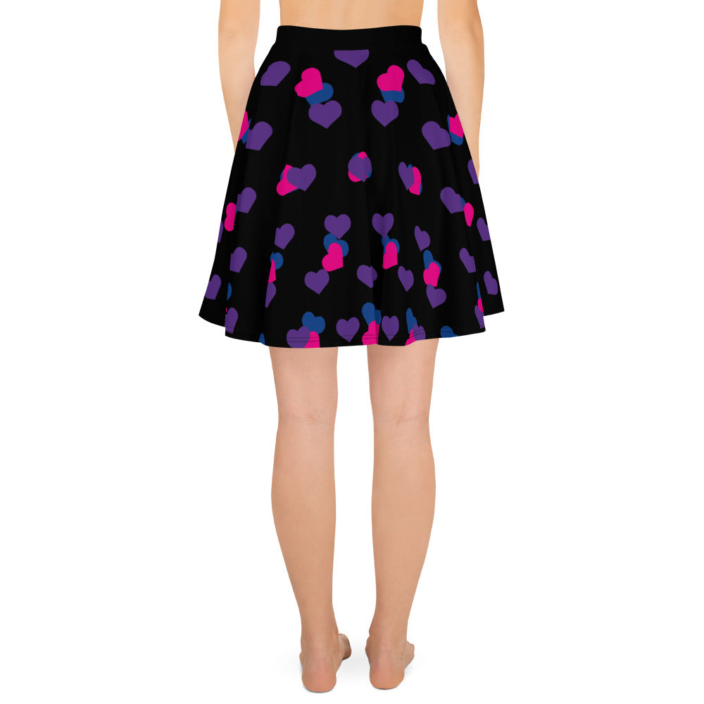 Bisexual Bi Pride Skater Skirt with Hearts all-over-print-skater-skirt-white-back-6441a448b70a3