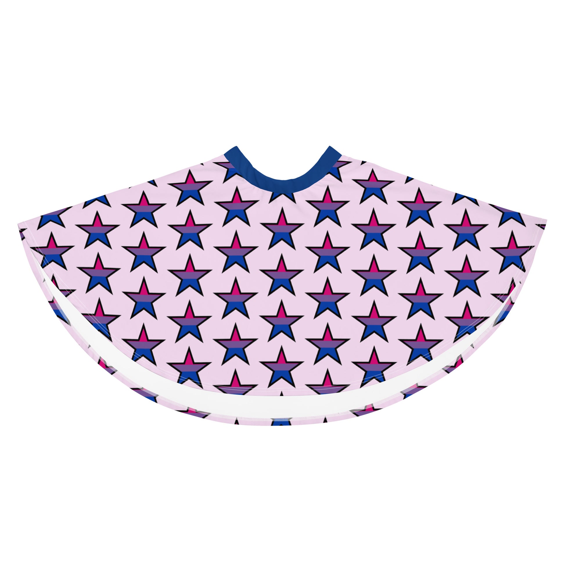 Bisexual Bi Pride Skater Skirt Star all-over-print-skater-skirt-white-front-64419f49e8cd7