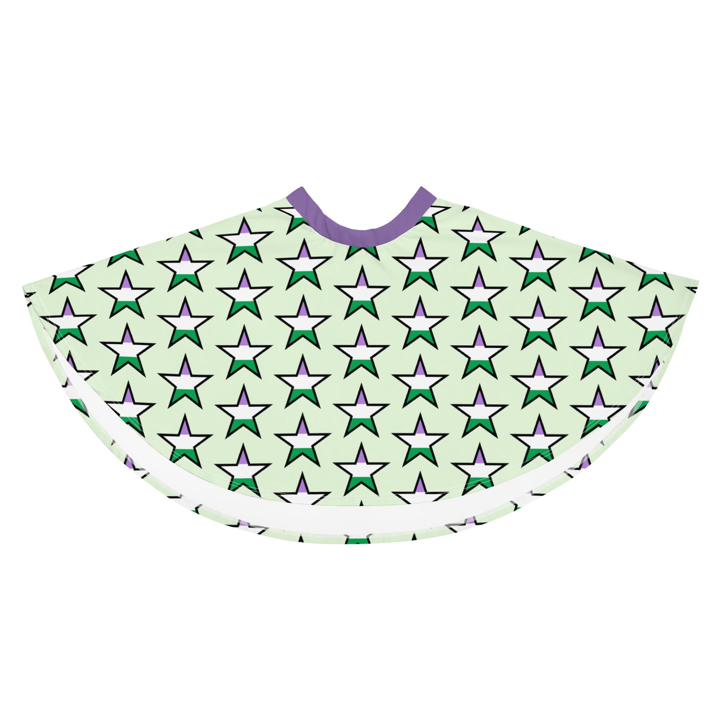 Genderqueer Pride Skater Skirt - Star all-over-print-skater-skirt-white-front-64419fd06890e