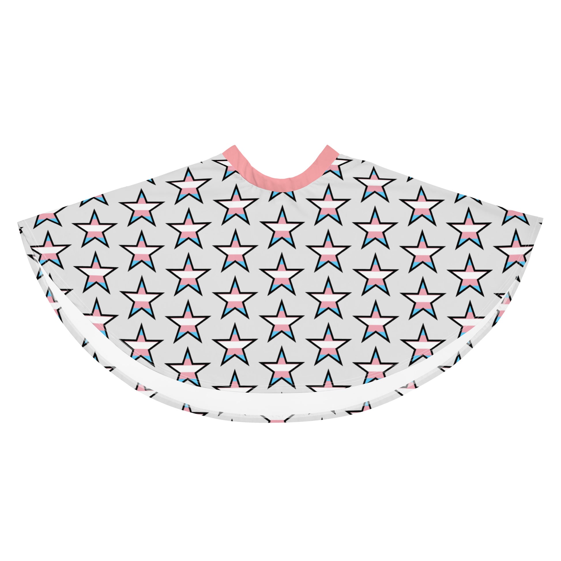 Transgender Trans Pride Skater Skirt - Stars all-over-print-skater-skirt-white-front-6441a0fad528d