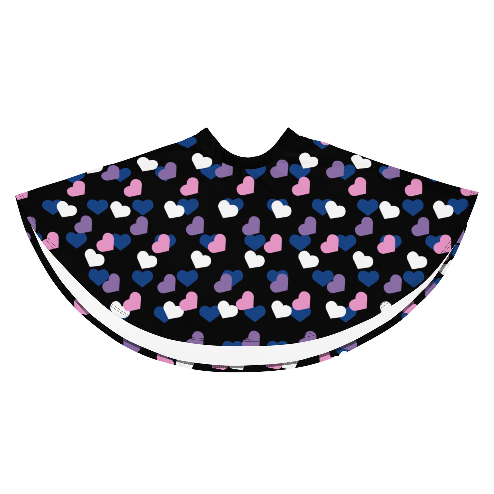 Genderfluid Pride Skater Skirt - Hearts all-over-print-skater-skirt-white-front-6441a28a930e2