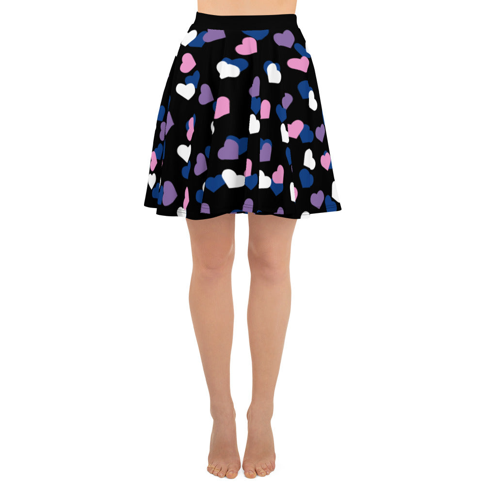 Genderfluid Pride Skater Skirt - Hearts all-over-print-skater-skirt-white-front-6441a28a93177