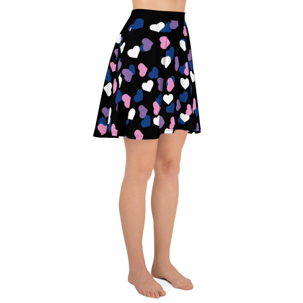 Genderfluid Pride Skater Skirt - Hearts all-over-print-skater-skirt-white-right-6441a28a9325b