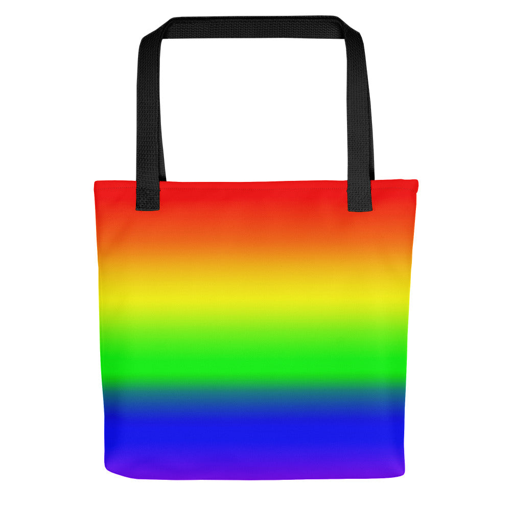 LGBTQ Pride Tote Bag - Rainbow Ombre Black Pride all-over-print-tote-black-15x15-mockup-638d4aa1f31ba