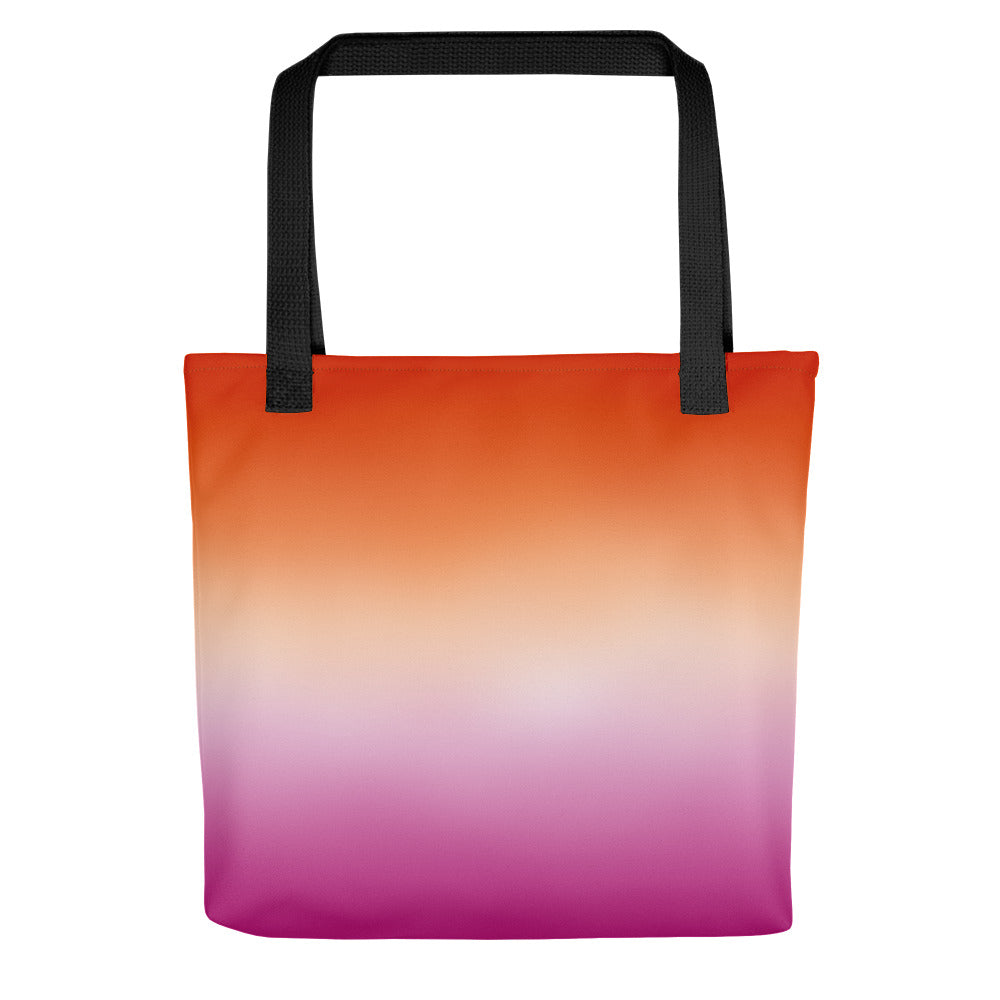 Lesbian Pride Tote Bag - Ombre Black all-over-print-tote-black-15x15-mockup-638d50c940a09