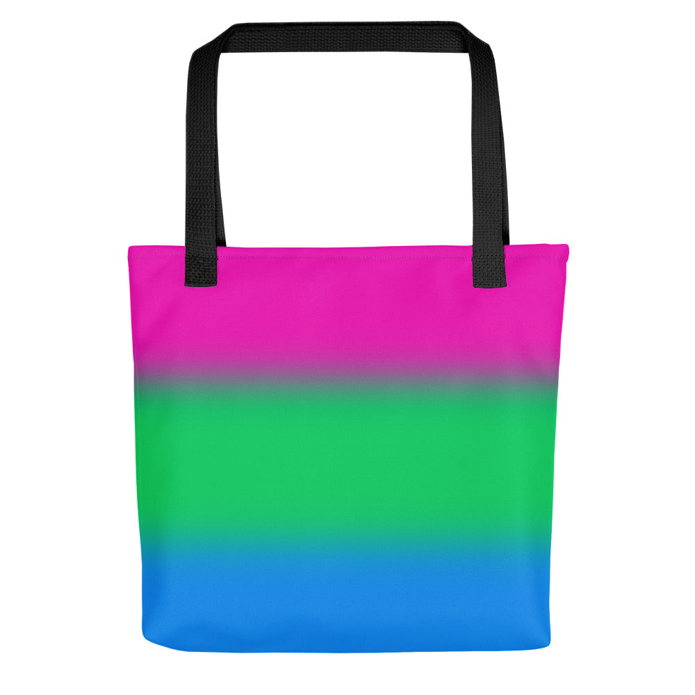 Polysexual Poly Pride Tote Bag - Ombre Polysexual all-over-print-tote-black-15x15-mockup-638d65bf5824a