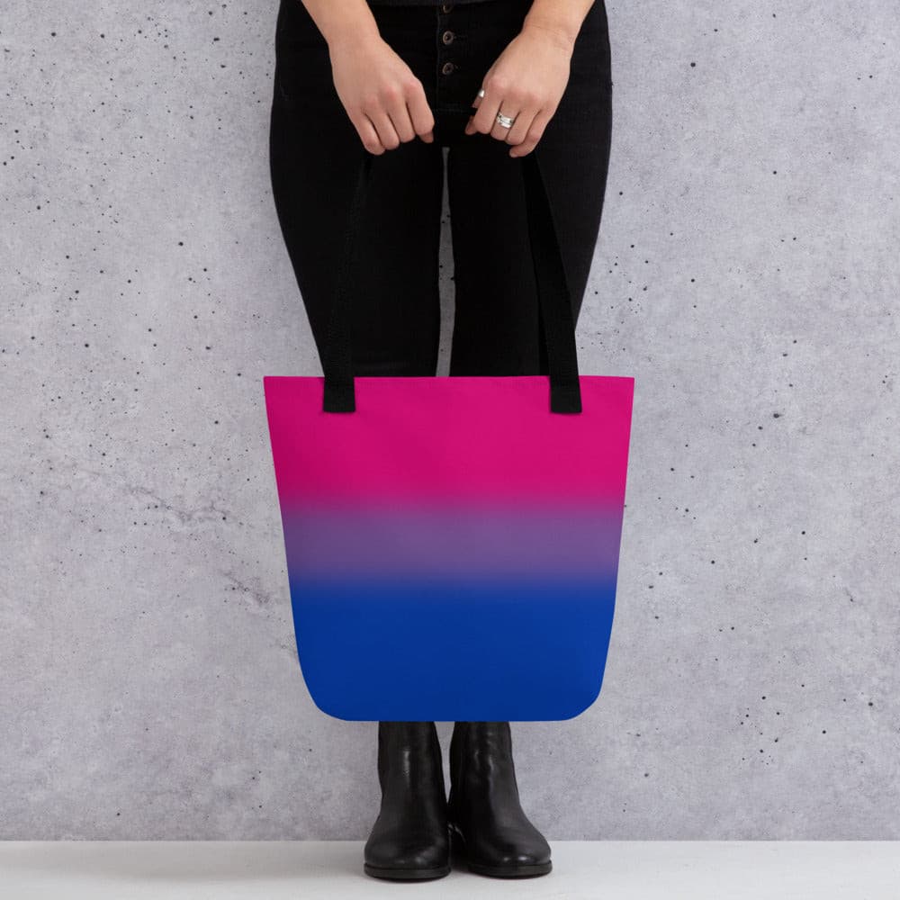 Bisexual Bi Pride Tote Bag in Ombre all-over-print-tote-black-15x15-mockup-638e8bd715158