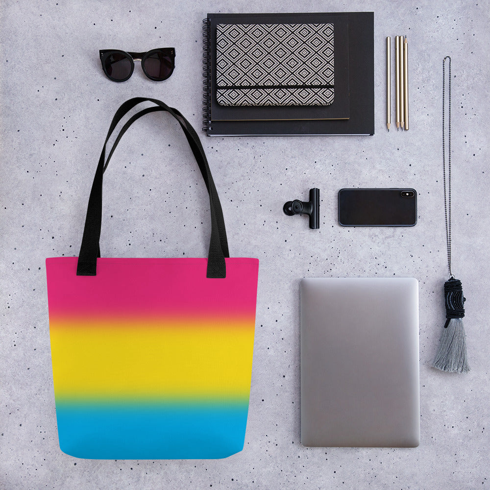 Pansexual Pan Pride Tote Bag - Ombre all-over-print-tote-black-15x15-mockup-638e8f6ba920d