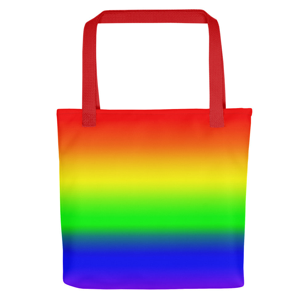 LGBTQ Pride Tote Bag - Rainbow Ombre Red Pride all-over-print-tote-red-15x15-mockup-638d4aa1f36cf