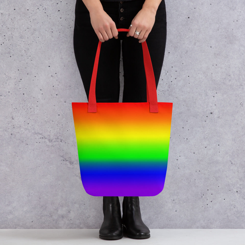 LGBTQ Pride Tote Bag - Rainbow Ombre all-over-print-tote-red-15x15-mockup-638d4ac9885da