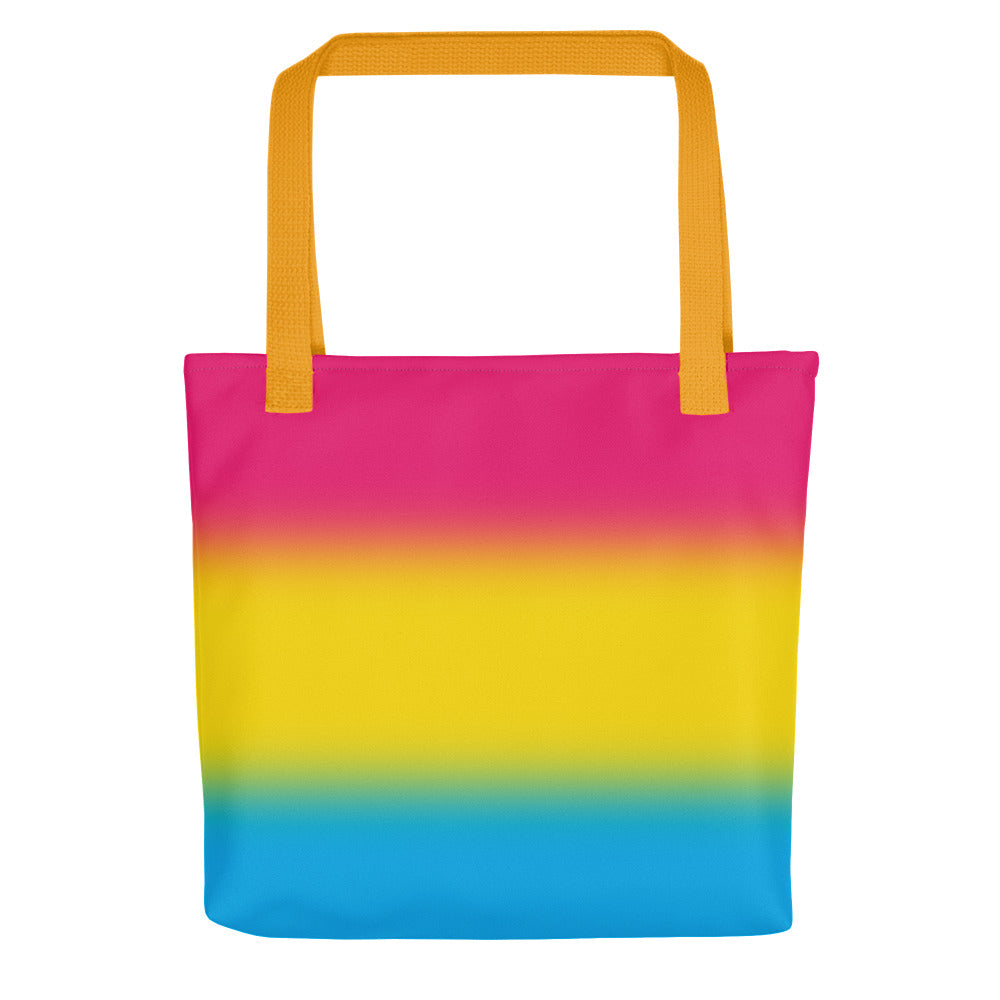 Pansexual Pan Pride Tote Bag - Ombre Yellow Pansexual all-over-print-tote-yellow-15x15-mockup-638d66019536f