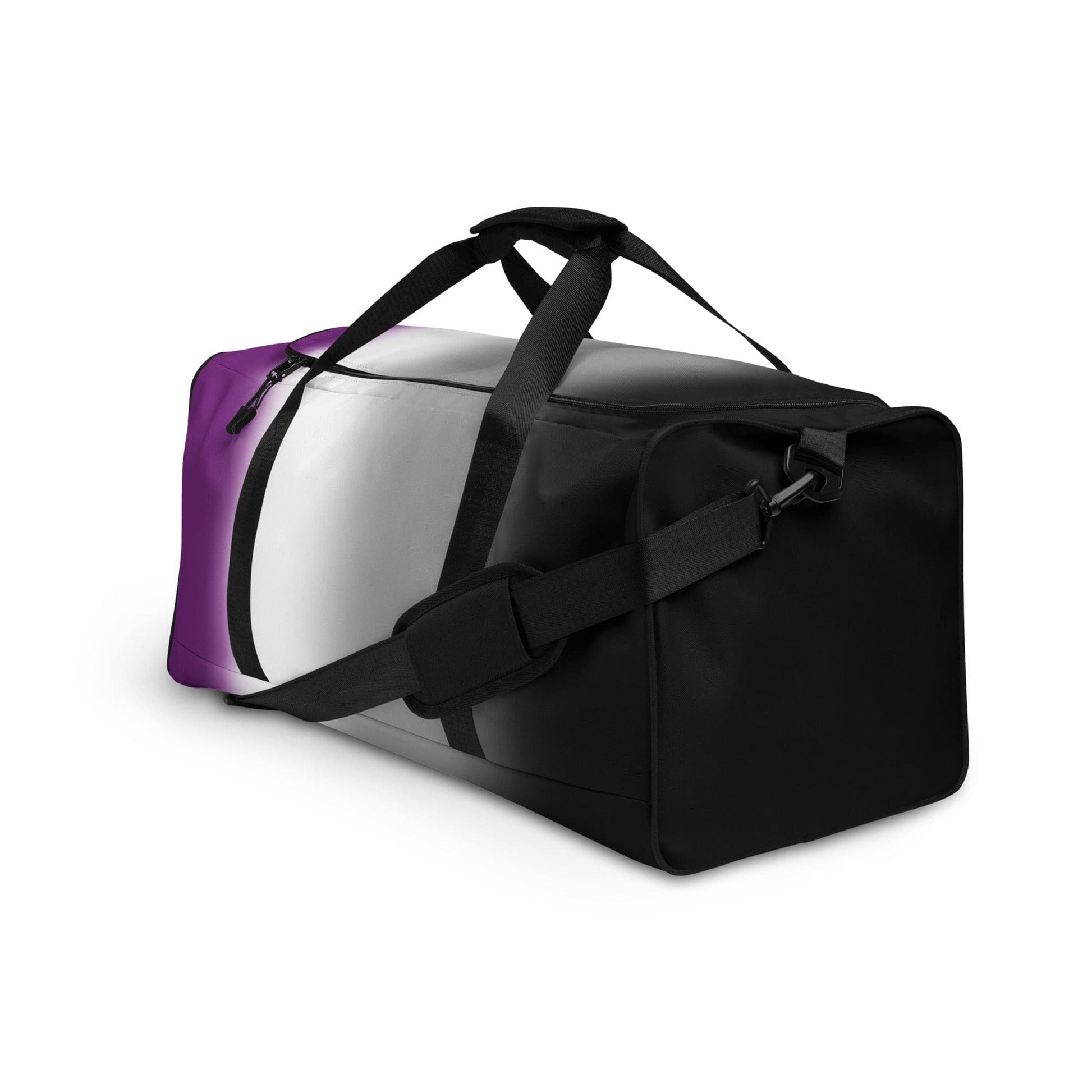 Asexual Ace Pride Weekender Duffel Bag in Ombre asexual-ace-pride-weekender-duffel-bag-in-ombre-left-front Duffle Bags