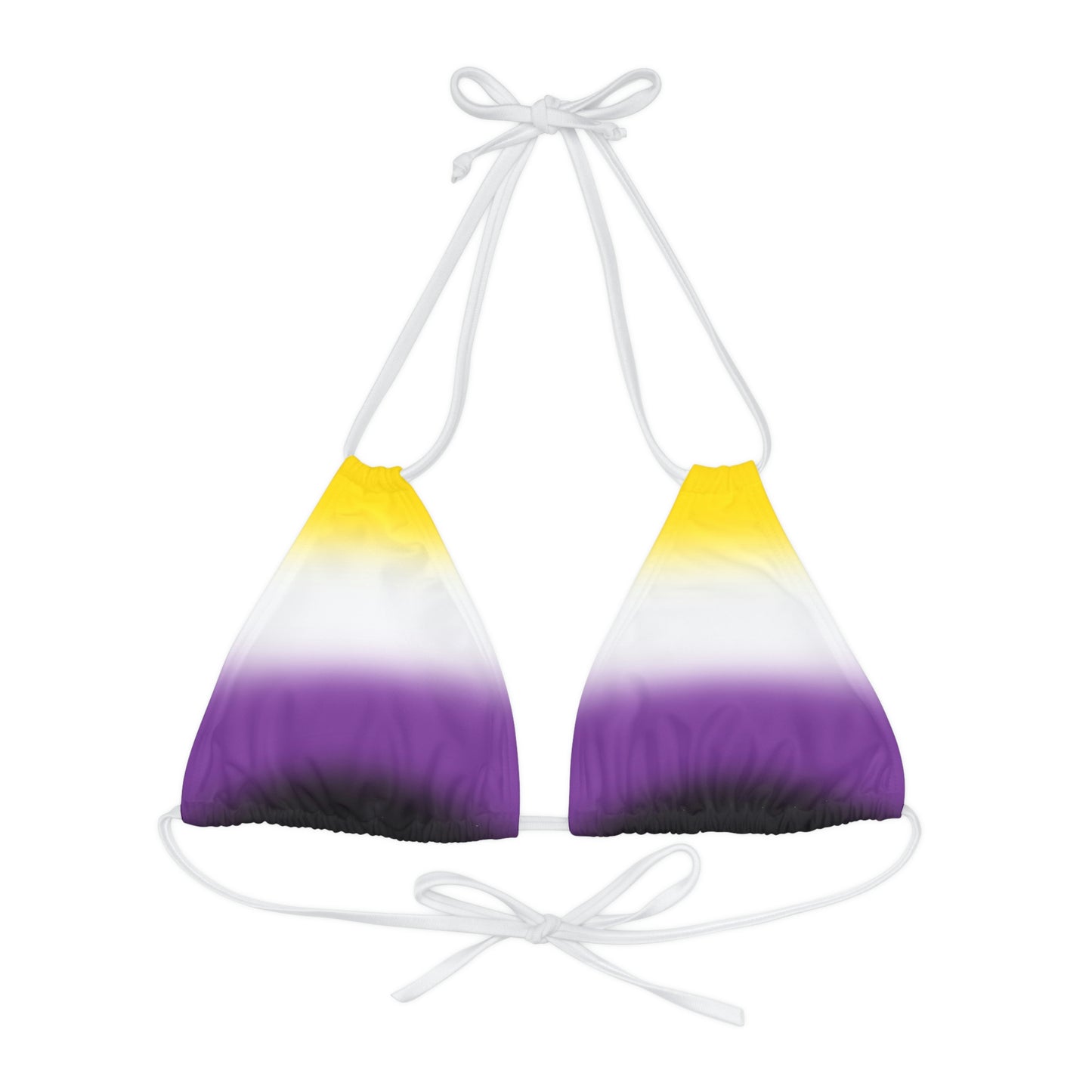 Nonbinary Enby Pride Bikini Top Swimsuit in Ombre White Nonbinary b6eabfc2904e087222d2af6e337f4d48