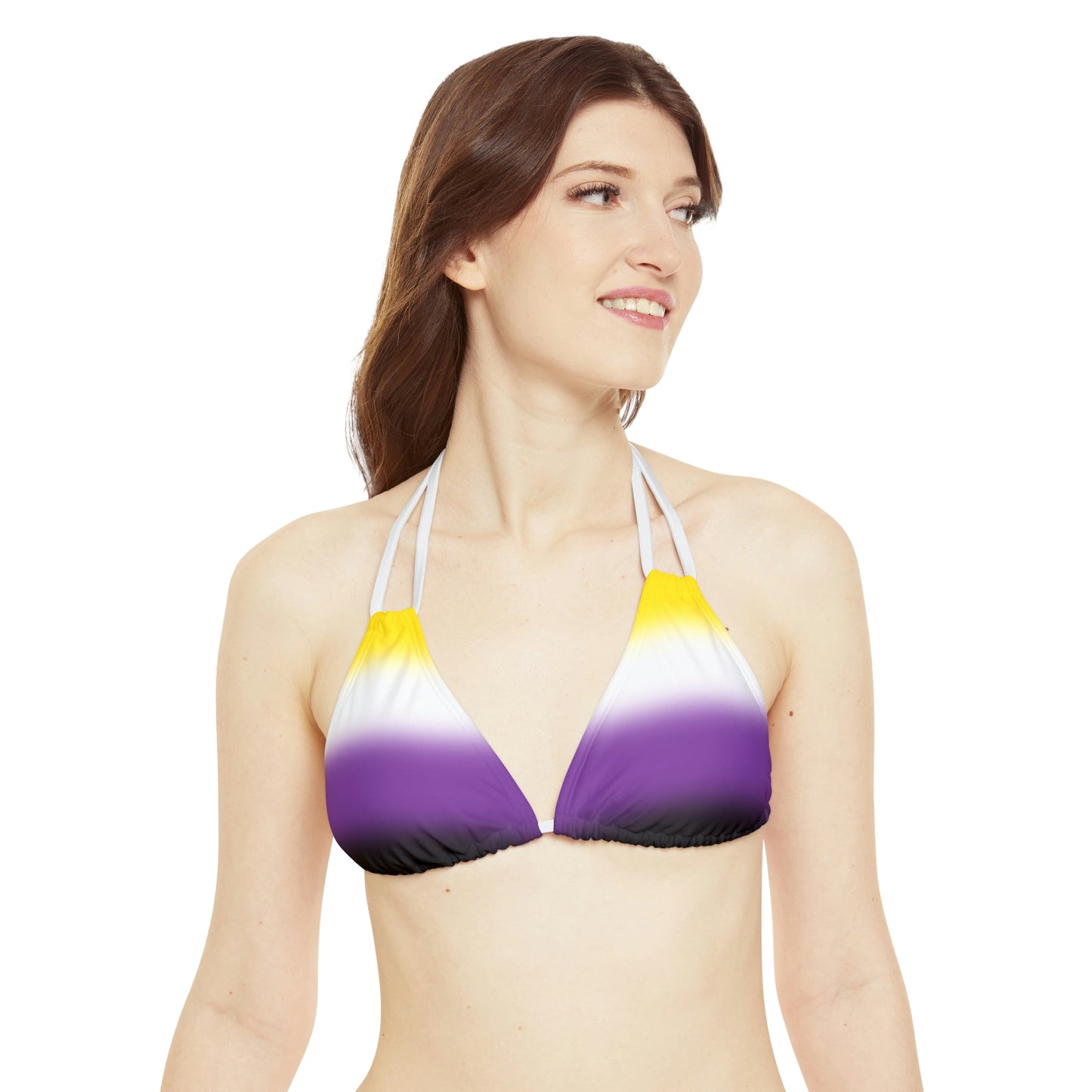 Nonbinary Enby Pride Bikini Top Swimsuit in Ombre b901b18d649aa3922f393d2cba691fd5