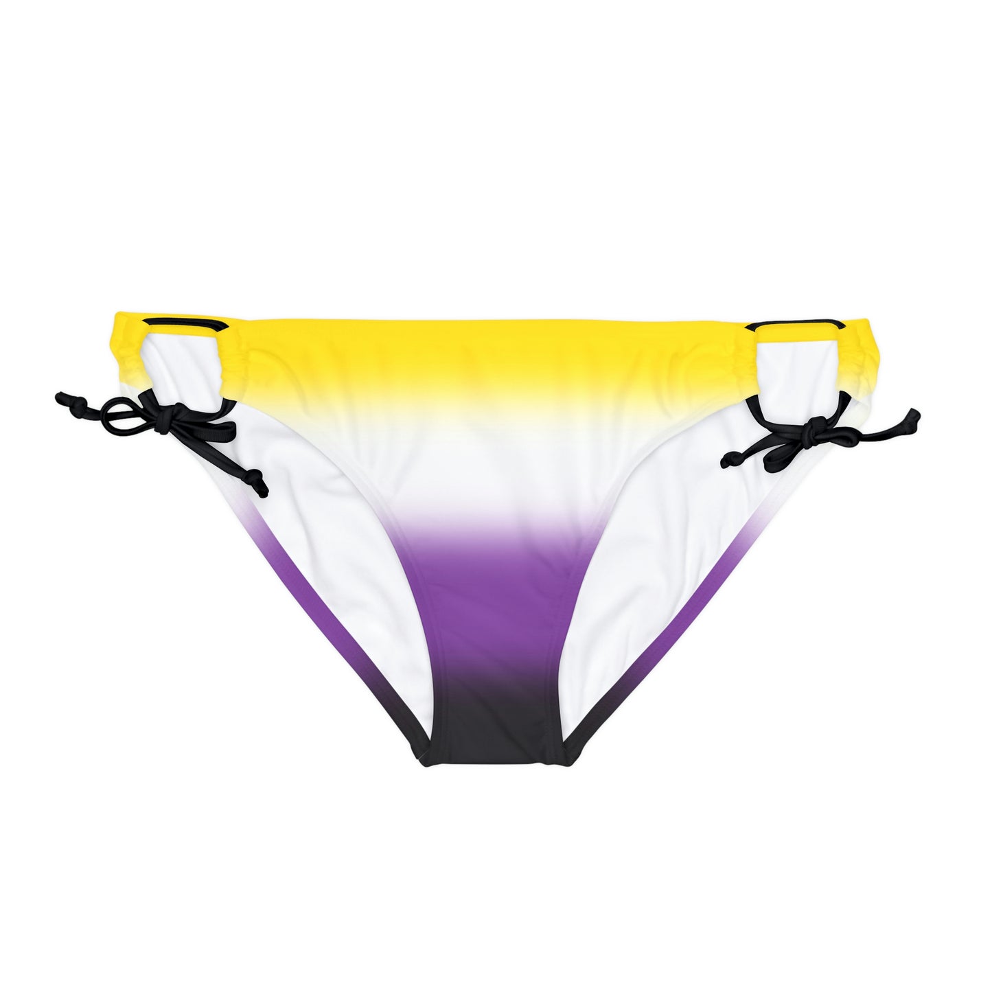 Nonbinary Enby Pride Bikini Bottom Swimsuit in Ombre Black bb4c3e77b2334dd97f66ad8dea27d516