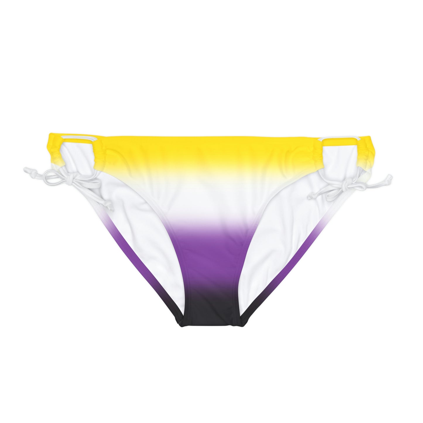 Nonbinary Enby Pride Bikini Bottom Swimsuit in Ombre White bc7748a6b95a4e760927324a3085c27f