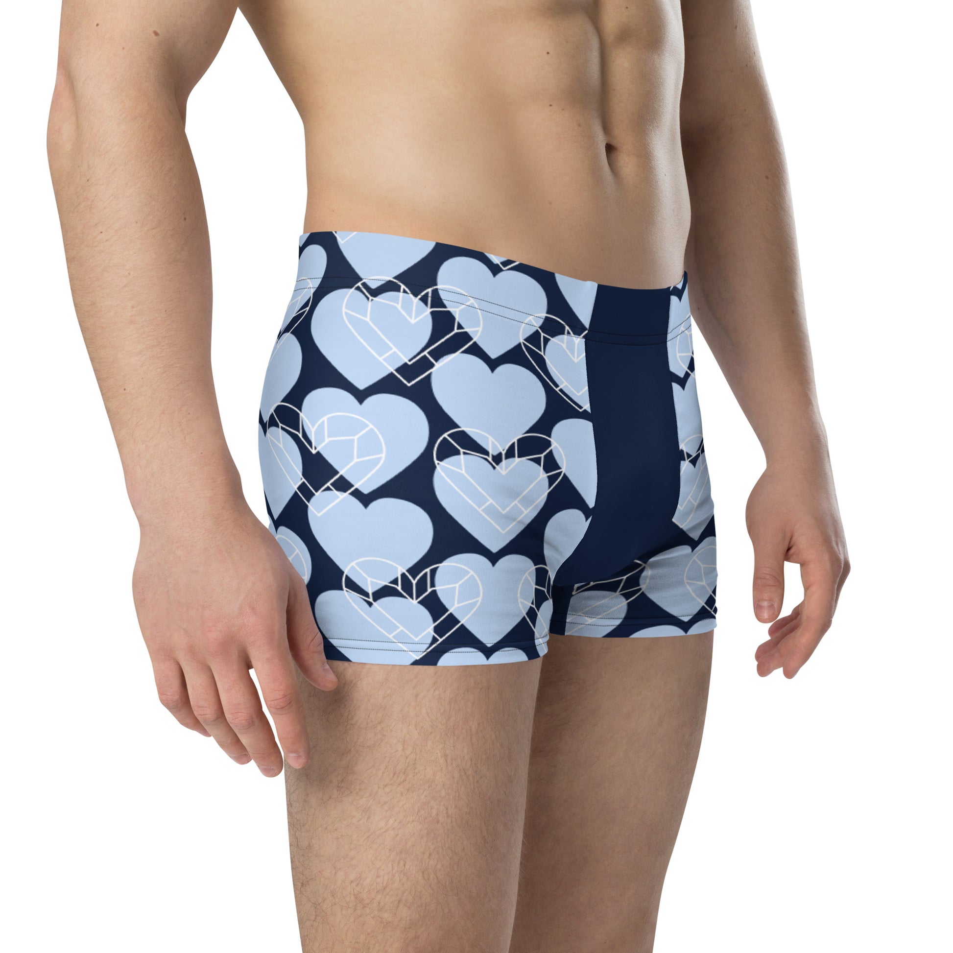 Blue Hearts Mens Boxer Briefs Underwear blue-hearts-mens-boxer-briefs-underwear-right-front-model