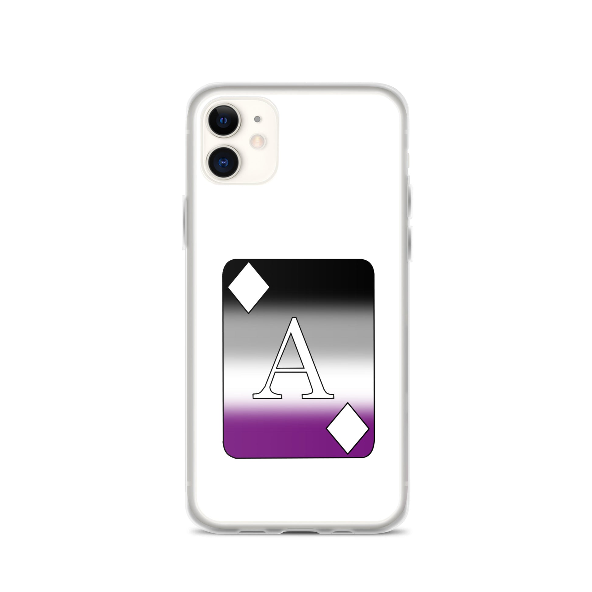 Asexual Ace Pride Ace Card Apple iPhone Cell Phone Case iPhone 11 Asexual clear-case-for-iphone-iphone-11-case-on-phone-642f1981a9b7f