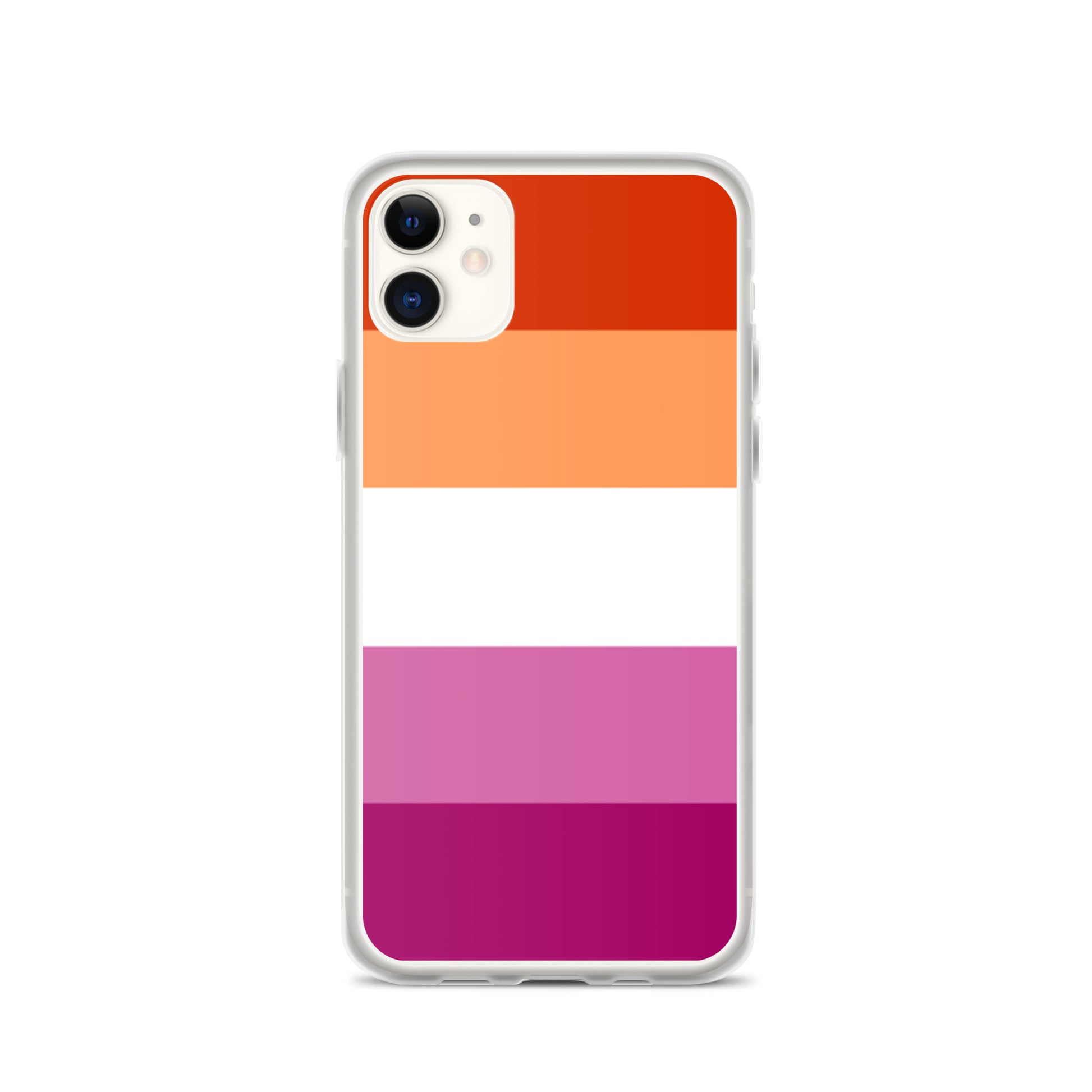 Lesbian Pride Flag Apple iPhone Cell Phone Case clear-case-for-iphone-iphone-11-case-on-phone-642f58516d542