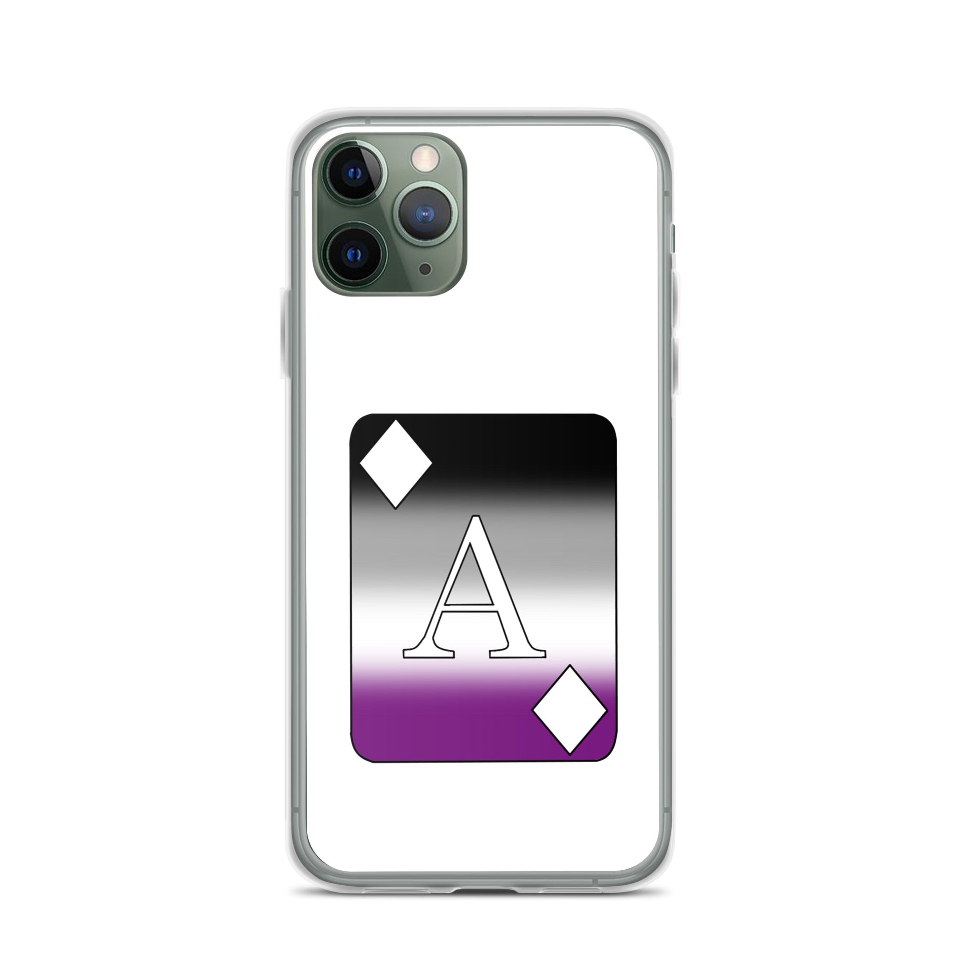 Asexual Ace Pride Ace Card Apple iPhone Cell Phone Case clear-case-for-iphone-iphone-11-pro-case-on-phone-642f1981a9be5