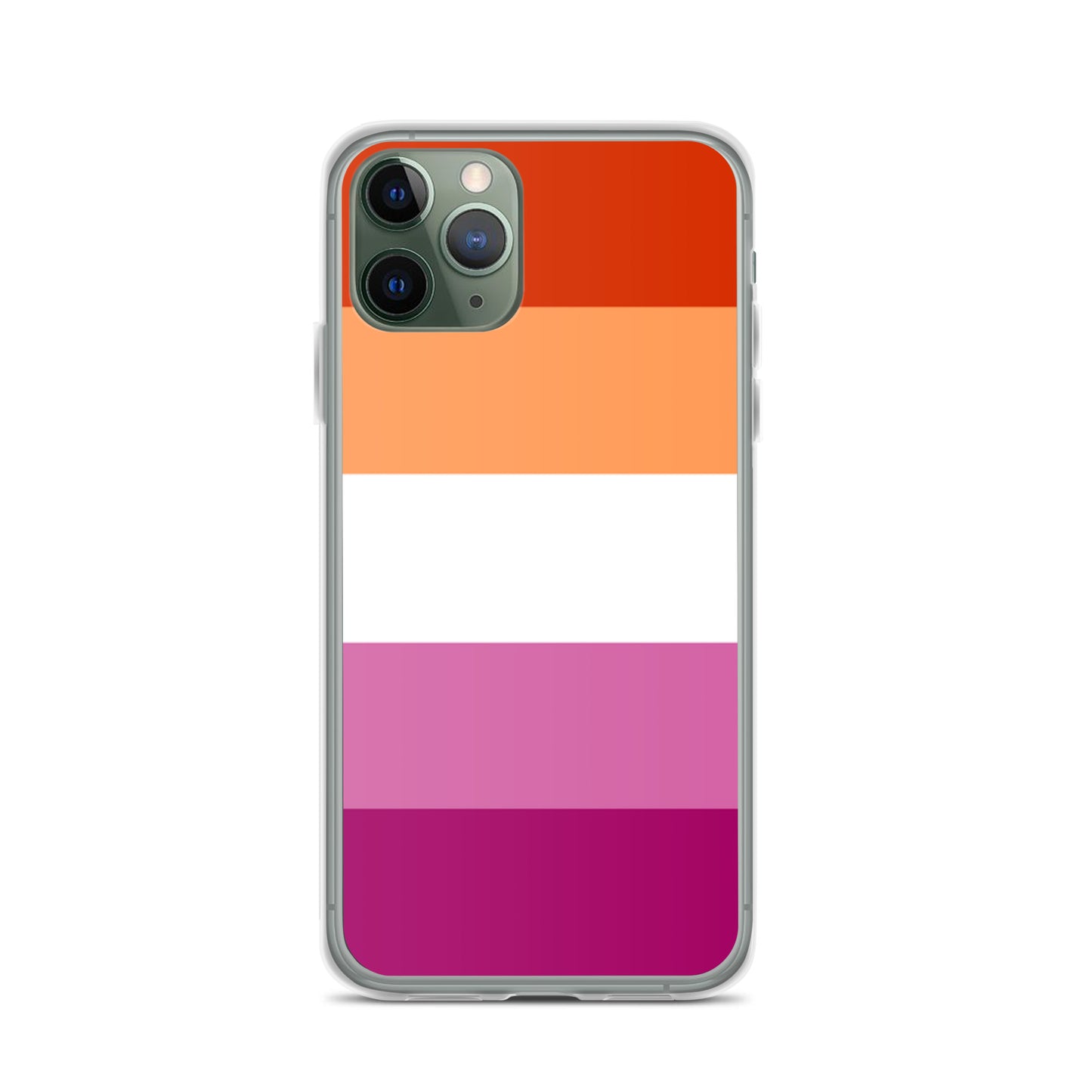 Lesbian Pride Flag Apple iPhone Cell Phone Case iPhone 11 Lesbian clear-case-for-iphone-iphone-11-pro-case-on-phone-642f58516d5a7