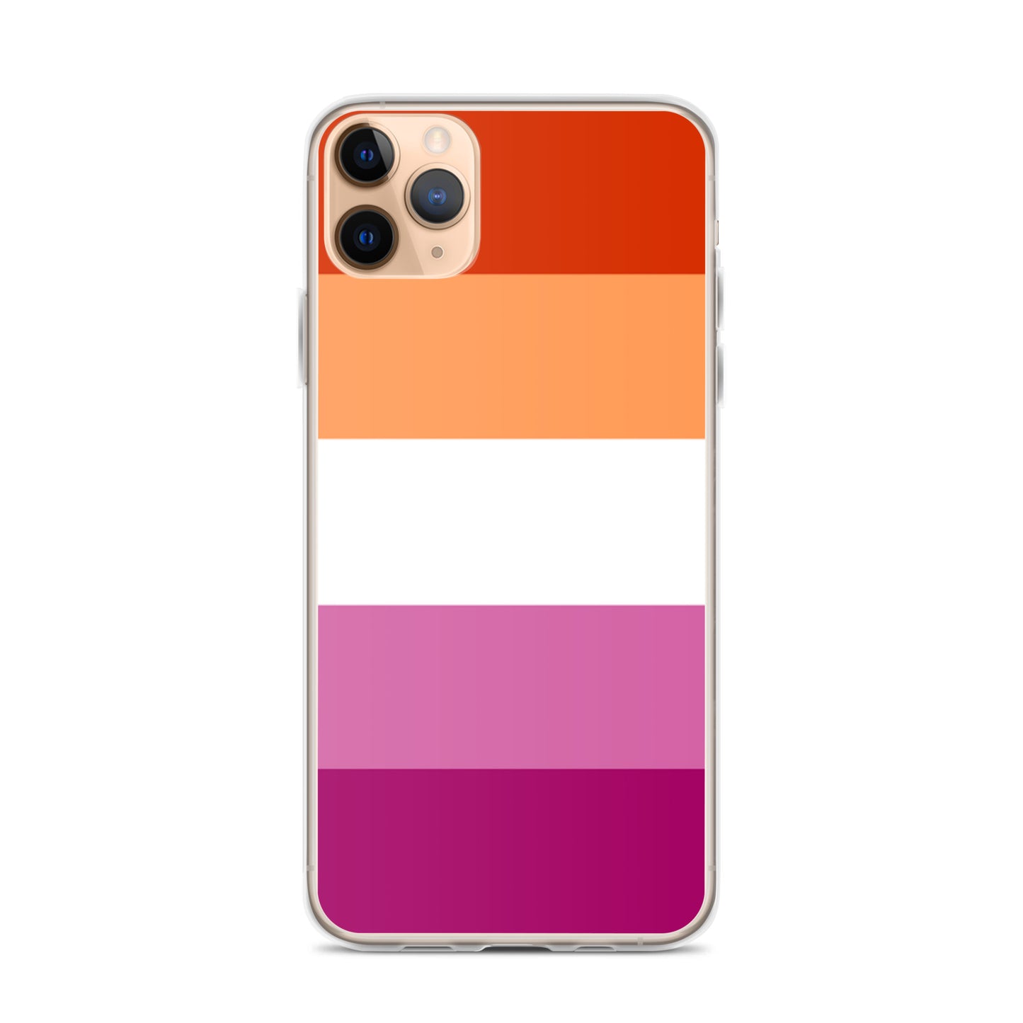 Lesbian Pride Flag Apple iPhone Cell Phone Case iPhone 11 Pro Lesbian clear-case-for-iphone-iphone-11-pro-max-case-on-phone-642f58516d601