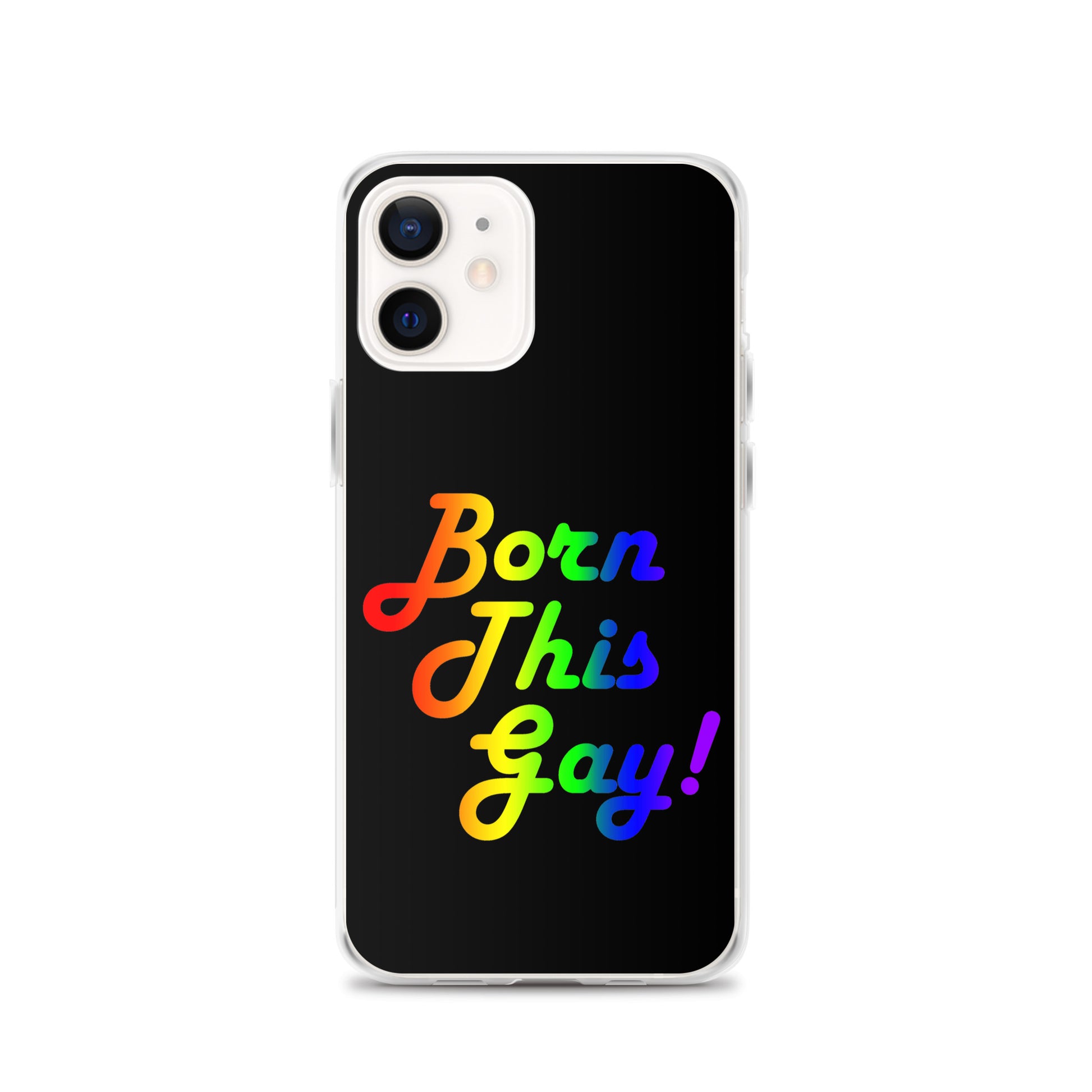 LGBTQ Pride Apple iPhone Case - Born This Gay Pride clear-case-for-iphone-iphone-12-case-on-phone-642f1bc87ad5e