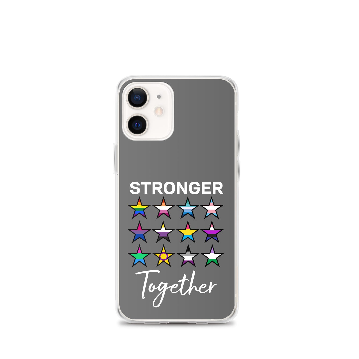 LGBTQ Pride Apple iPhone Case - Stronger Together iPhone 12 mini clear-case-for-iphone-iphone-12-mini-case-on-phone-64127b7b1cdc3