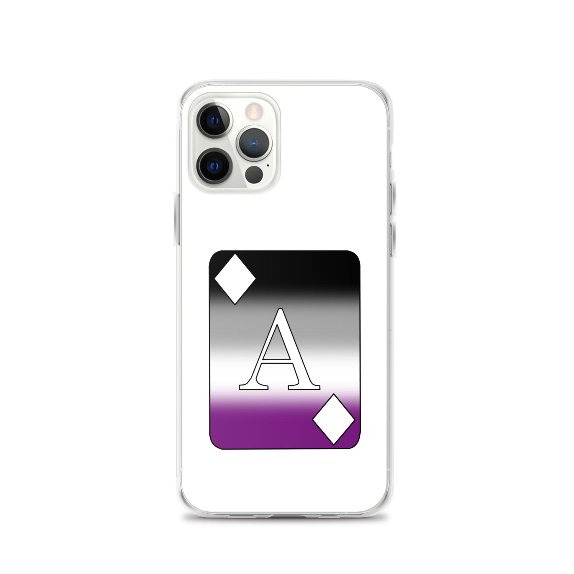 Asexual Ace Pride Ace Card Apple iPhone Cell Phone Case iPhone 12 mini Asexual clear-case-for-iphone-iphone-12-pro-case-on-phone-642f1981a9d81