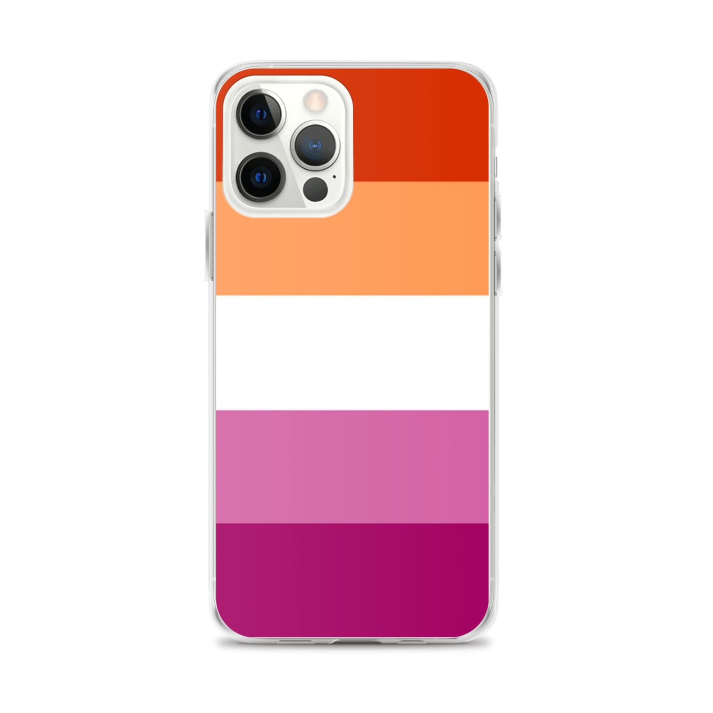 Lesbian Pride Flag Apple iPhone Cell Phone Case iPhone 12 Pro Max Lesbian clear-case-for-iphone-iphone-12-pro-max-case-on-phone-642f58516d77b