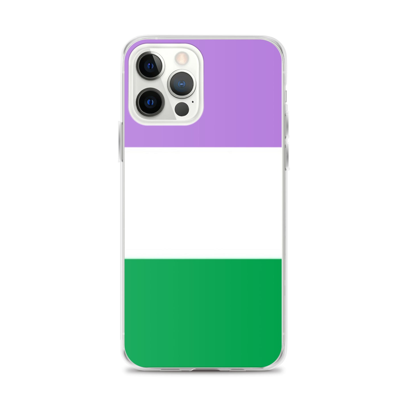 Genderqueer Pride Flag Apple iPhone Case clear-case-for-iphone-iphone-12-pro-max-case-on-phone-642f588776112